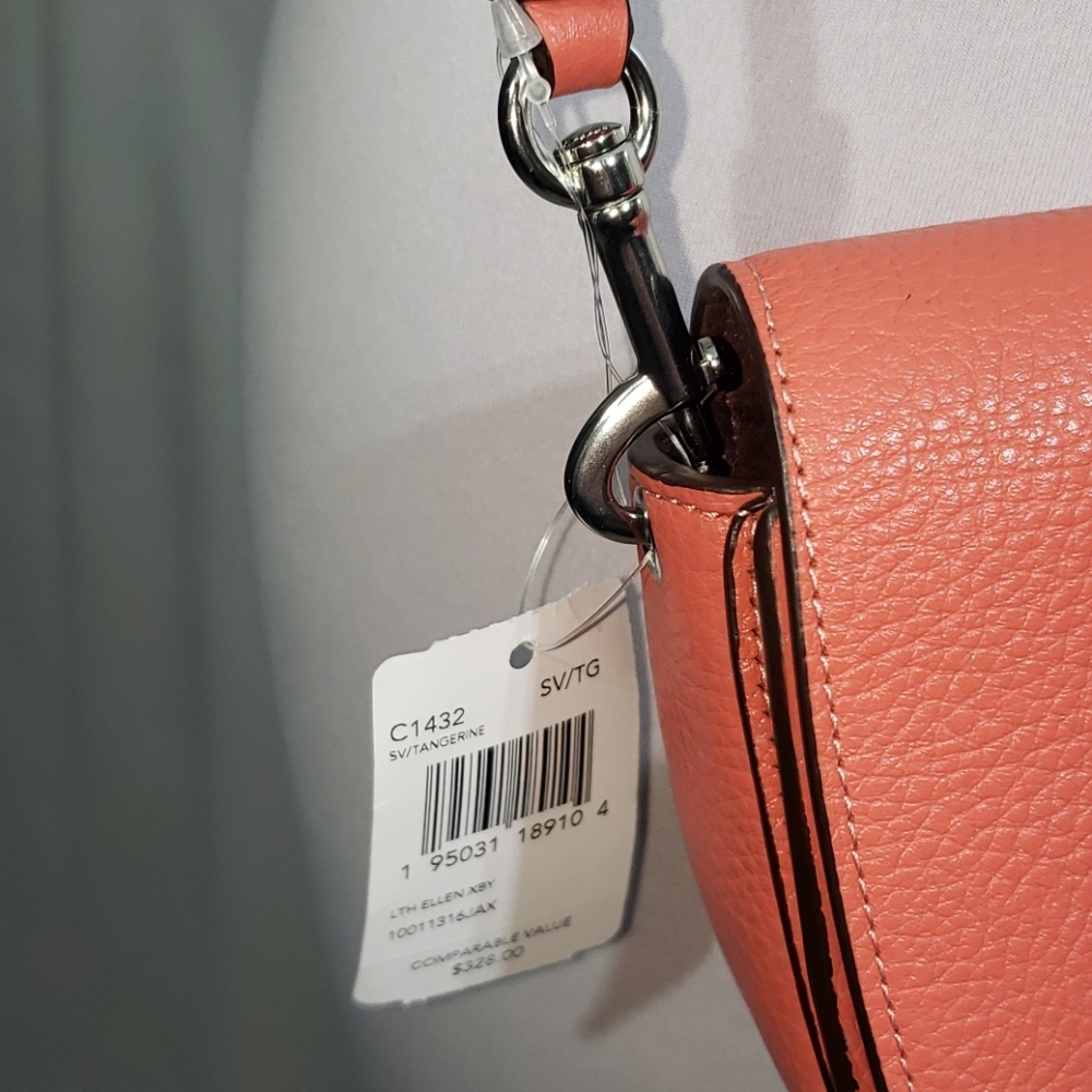 NWT Coach Ellen Crossbody Leather Bag Tangerine - Picture 11 of 13